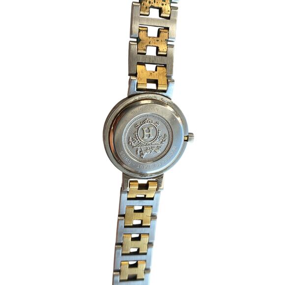 Hermès Clipper Two-Tone Stainless Steel & Gold Watch 6 - Picture 6 of 12